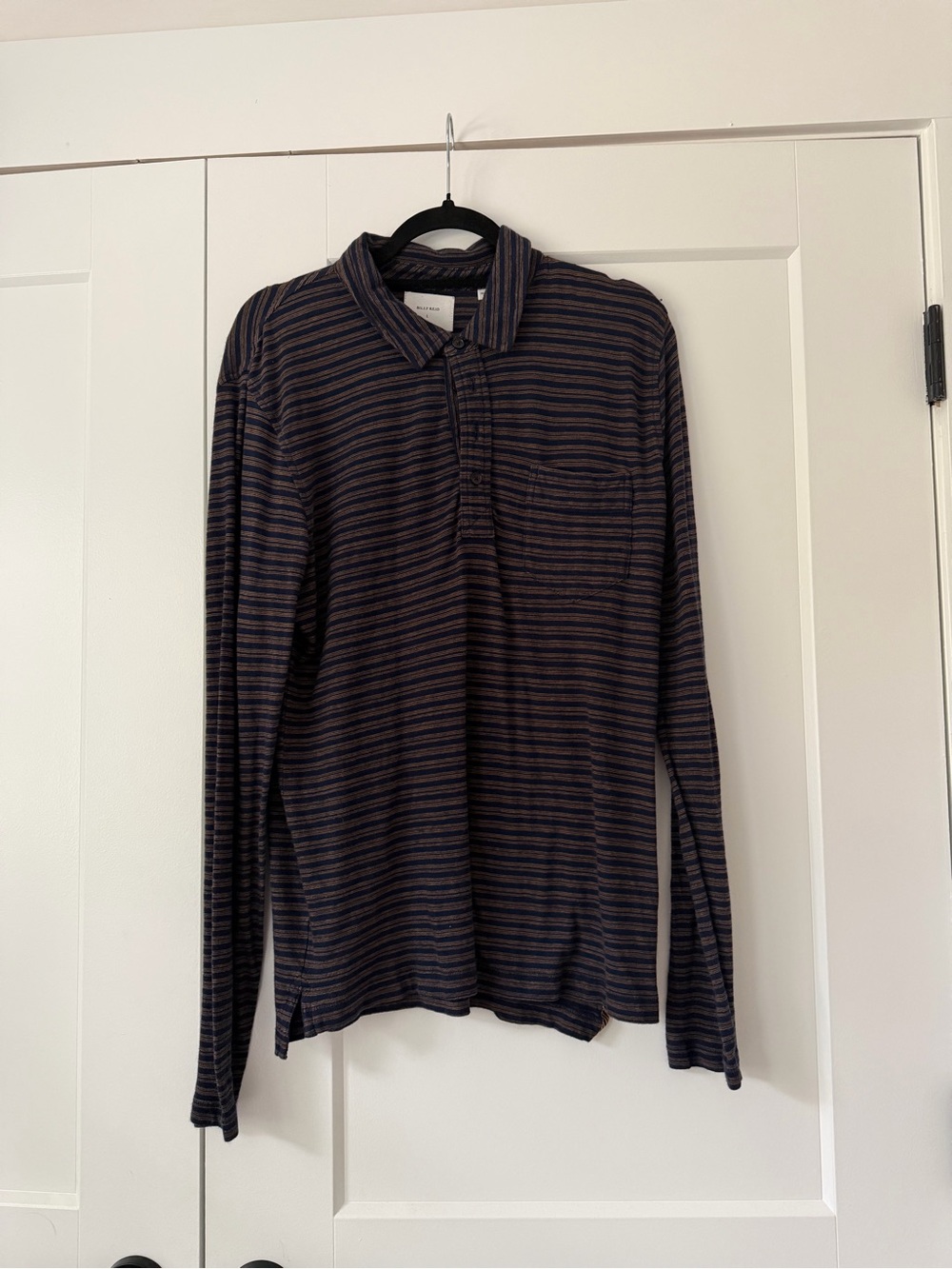 Billy Reid Long-Sleeve Striped Polo